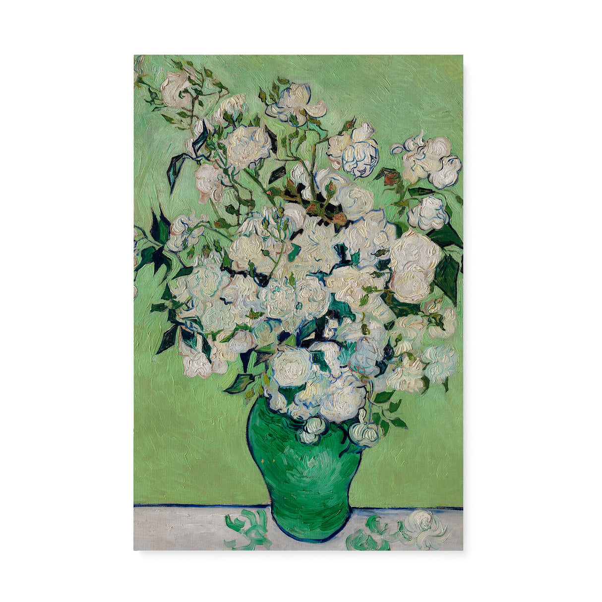 "Roses" Green Vintage Wall Art Canvas by Vincent van Gogh Canvas Wall Art Sckribbles 24x36  