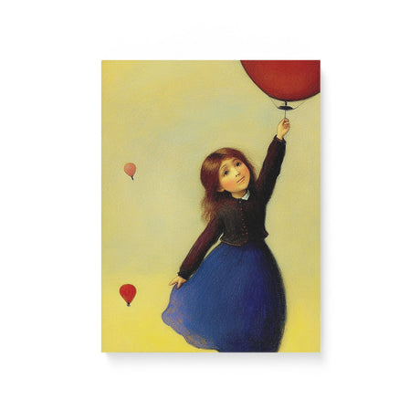 Bright Colorful Fun Wall Art Canvas {Girl with Balloon V2} Canvas Wall Art Sckribbles 12x16  