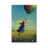 Colorful Whimsical Wall Art Canvas {Girl with Balloon V5} Canvas Wall Art Sckribbles 12x18  