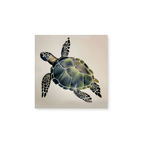 Neutral Turtle Watercolor Wall Art Canvas {Turtle Love} Canvas Wall Art Sckribbles 8x8  