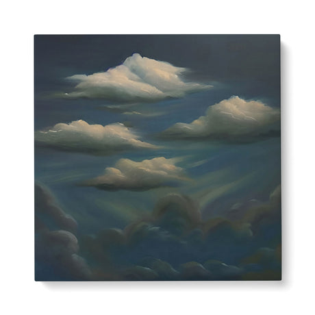 Deep Moody Dark Blue Sky with Clouds Wall Art Canvas {Cloudy Darkness} Canvas Wall Art Sckribbles 40x40  