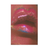 70's Retro Disco Lips Covered in Glitter Canvas Wall Art {Glitter Lips} Canvas Wall Art Sckribbles 24x36  
