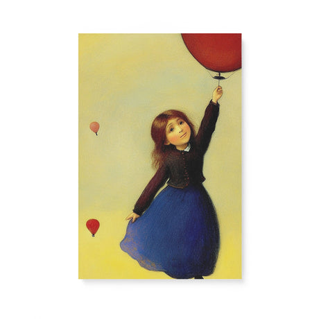 Bright Colorful Fun Wall Art Canvas {Girl with Balloon V2} Canvas Wall Art Sckribbles 16x24  