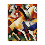 Colorful Cubism Horse Wall Art Canvas {Angled Horses} Canvas Wall Art Sckribbles 24x30  