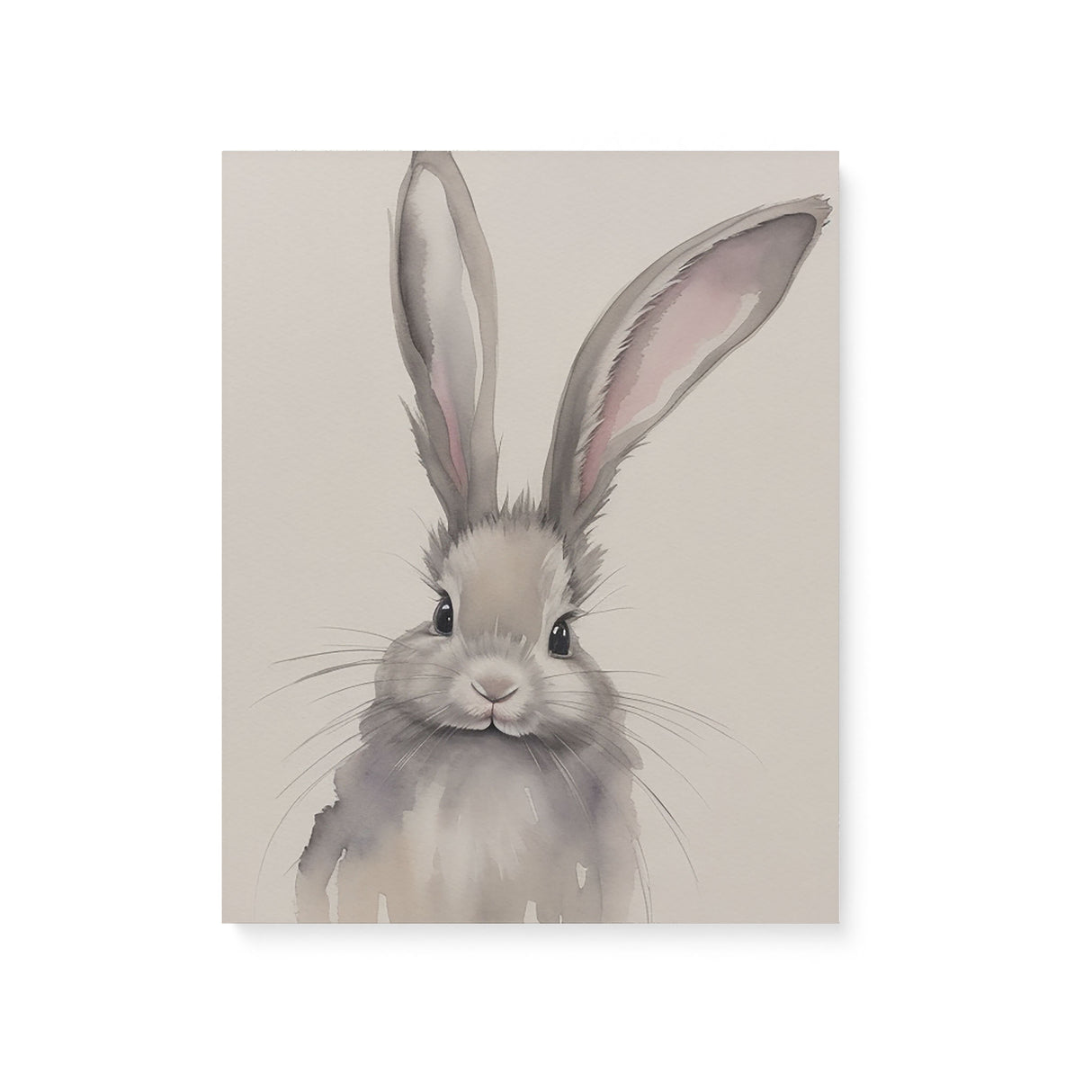 Nursery Watercolor Rabbit Illustration Wall Art Canvas {All Ears} Canvas Wall Art Sckribbles 16x20  