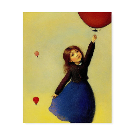 Bright Colorful Fun Wall Art Canvas {Girl with Balloon V2} Canvas Wall Art Sckribbles 24x30  