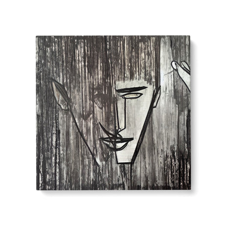 Dark Masculine Sketch of Man Wall Art Canvas {VIP Room} Canvas Wall Art Sckribbles 24x24  