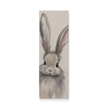 Nursery Watercolor Rabbit Illustration Wall Art Canvas {All Ears} Canvas Wall Art Sckribbles 10x30  
