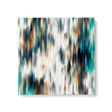 Abstract Teal, Black, and White Wall Art Canvas {Blurred Lines} Canvas Wall Art Sckribbles 24x24  