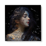 Dark Sad Moody Portrait of a Girl with Broken Glass Canvas Wall Art Print {Shattered Youth} Canvas Wall Art Sckribbles 40x40  