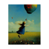 Colorful Whimsical Wall Art Canvas {Girl with Balloon V5} Canvas Wall Art Sckribbles 24x30  