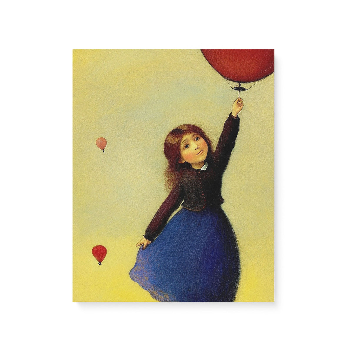Bright Colorful Fun Wall Art Canvas {Girl with Balloon V2} Canvas Wall Art Sckribbles 16x20  