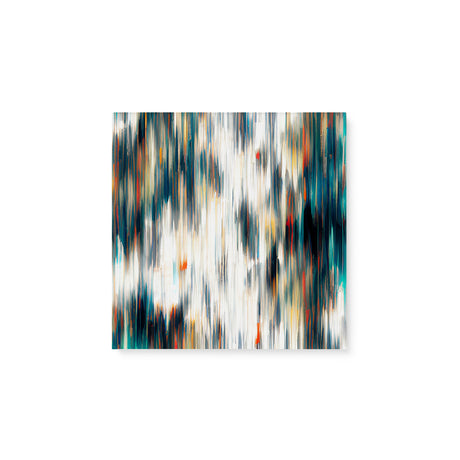Abstract Teal, Black, and White Wall Art Canvas {Blurred Lines} Canvas Wall Art Sckribbles 8x8  