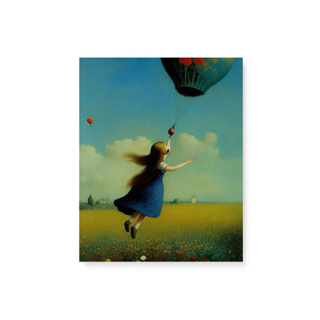 Colorful Whimsical Wall Art Canvas {Girl with Balloon V5} Canvas Wall Art Sckribbles 8x10  
