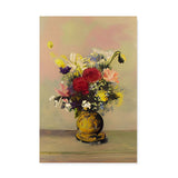 Vintage Painting of a Vase of Flowers Canvas Wall Art {The Golden Vase} Canvas Wall Art Sckribbles 24x36  