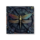 Dark Grungy 3D Insect Canvas Wall Art {Steampunk Dragonfly} Canvas Wall Art Sckribbles 24x24  