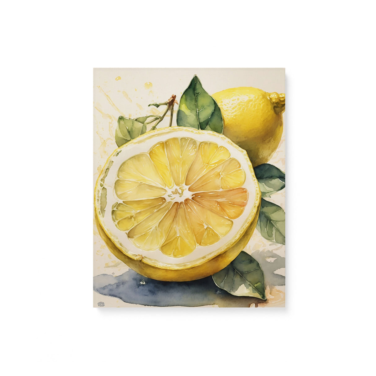 Sliced Lemon Bright Kitchen Watercolor Wall Art Canvas {Slice of Sour} Canvas Wall Art Sckribbles 8x10  