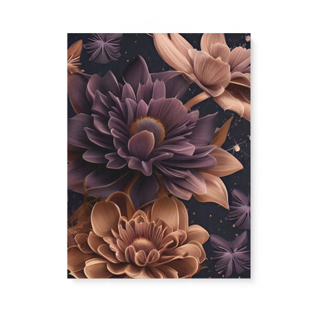 Stylized Neutral and Purple Flowers in Space Canvas Wall Art {Galaxy Love} Canvas Wall Art Sckribbles 18x24  