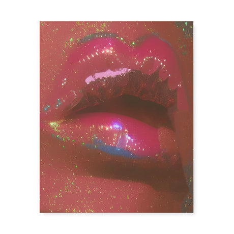 70's Retro Disco Lips Covered in Glitter Canvas Wall Art {Glitter Lips} Canvas Wall Art Sckribbles 24x30  