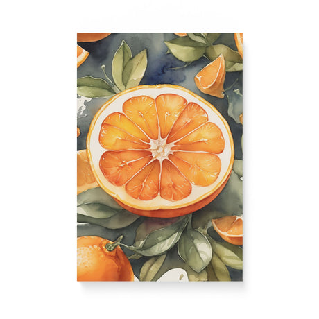 Fresh Watercolor Orange Canvas Wall Art {Morning Citrus} Canvas Wall Art Sckribbles 12x18  