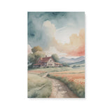 Classic Landscape Watercolor Wall Art Canvas {Road to Calm} Canvas Wall Art Sckribbles 16x24  