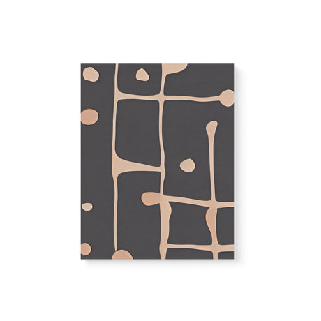 Contemporary Abstract Black with Brown Lines and Spots Wall Art Canvas {Stick Splat} Canvas Wall Art Sckribbles 11x14  