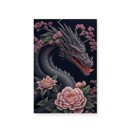 Dark Mythical Dragon Wall Art Canvas {Dragon Beauty} Canvas Wall Art Sckribbles 8x12  