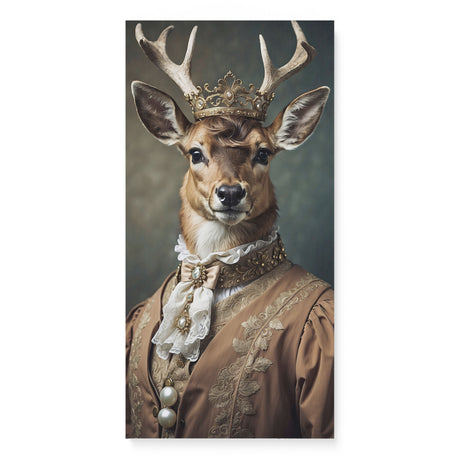 Vintage 18th-Century Deer Portrait Wall Art Canvas {Deer Royalty} Canvas Wall Art Sckribbles 16x32  