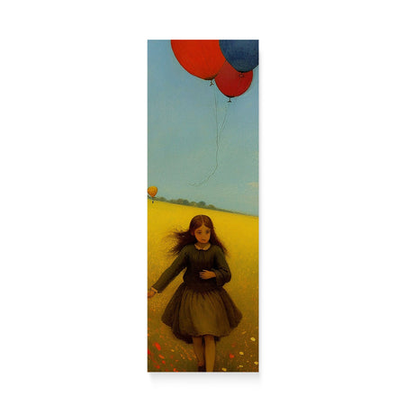 Charming Whimsical Wall Art Canvas {Girl with Balloon V4} Canvas Wall Art Sckribbles 10x30  