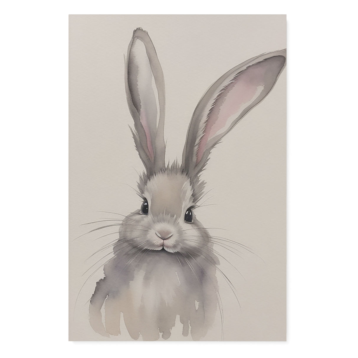 Nursery Watercolor Rabbit Illustration Wall Art Canvas {All Ears} Canvas Wall Art Sckribbles 32x48  