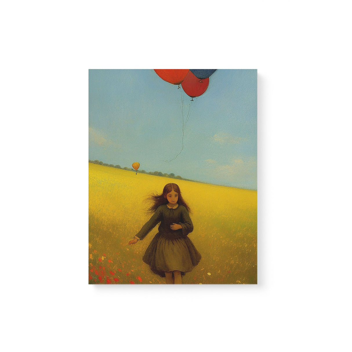 Charming Whimsical Wall Art Canvas {Girl with Balloon V4} Canvas Wall Art Sckribbles 11x14  