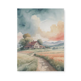 Classic Landscape Watercolor Wall Art Canvas {Road to Calm} Canvas Wall Art Sckribbles 18x24  