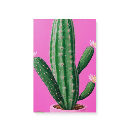 Bright Pink and Green Canvas Wall Art {Cactus Love} Canvas Wall Art Sckribbles 8x12  