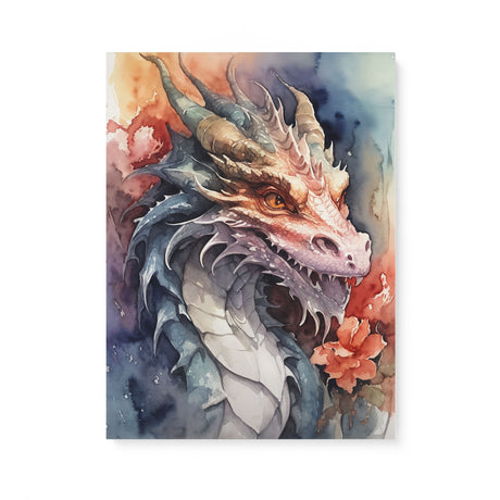 Mythical Watercolor Canvas Wall Art {The Dragon} Canvas Wall Art Sckribbles 18x24  