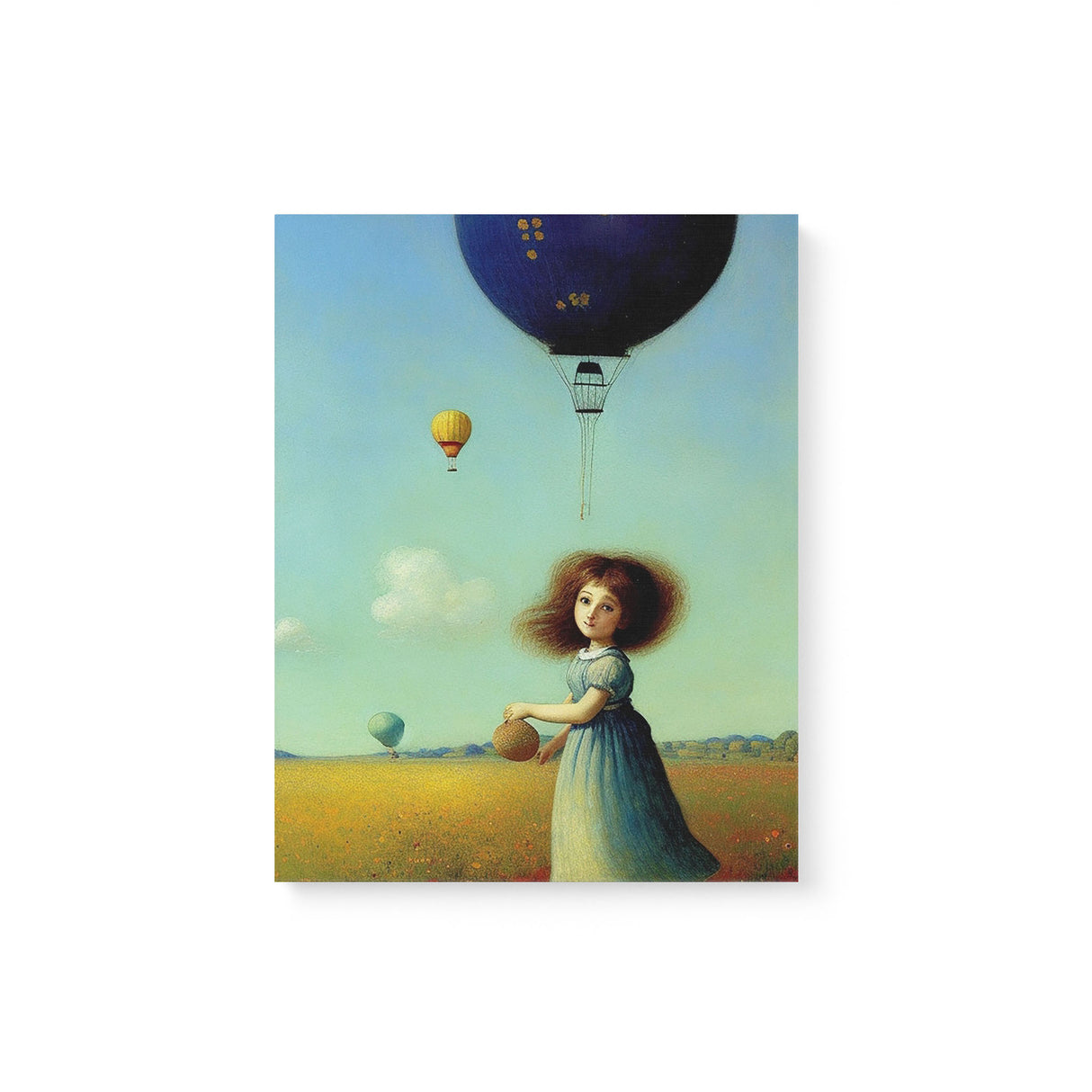 Whimsical Playful Wall Art Canvas {Girl with Balloon V3} Canvas Wall Art Sckribbles 11x14  