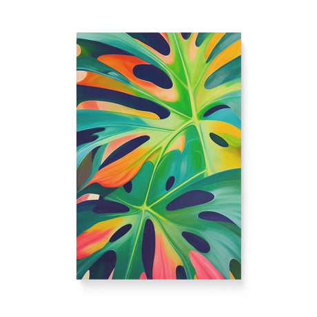 Colorful Monstera Deliciosa Swiss Cheese Wall Art Canvas {Monstera Love} Canvas Wall Art Sckribbles 12x18  