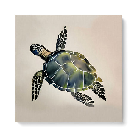 Neutral Turtle Watercolor Wall Art Canvas {Turtle Love} Canvas Wall Art Sckribbles 40x40  