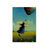 Colorful Whimsical Wall Art Canvas {Girl with Balloon V5} Canvas Wall Art Sckribbles 8x12  