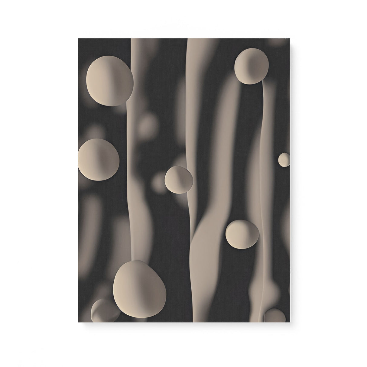 Abstract Modern Dark Neutral Black and Brown Blobs in the Universe Wall Art Canvas {Space Blobs} Canvas Wall Art Sckribbles 18x24  