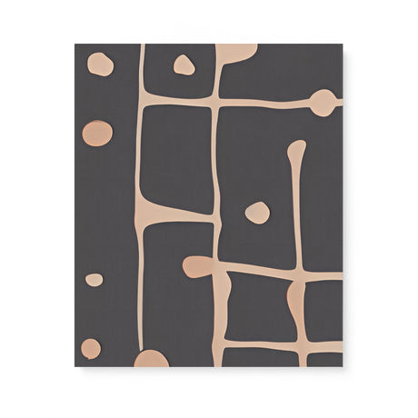 Contemporary Abstract Black with Brown Lines and Spots Wall Art Canvas {Stick Splat} Canvas Wall Art Sckribbles 20x24  