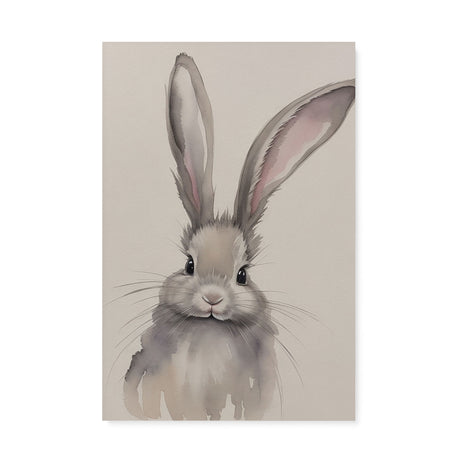 Nursery Watercolor Rabbit Illustration Wall Art Canvas {All Ears} Canvas Wall Art Sckribbles 20x30  