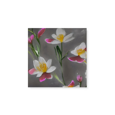 Floral Pink and White Flower Wall Art Canvas {Dainty and Darkness} Canvas Wall Art Sckribbles 8x8  