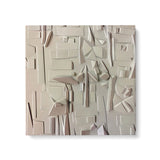 Geometrical Modern 3D Shapes Neutral Beige Canvas Wall Art {Geo Sand} Canvas Wall Art Sckribbles 24x24  