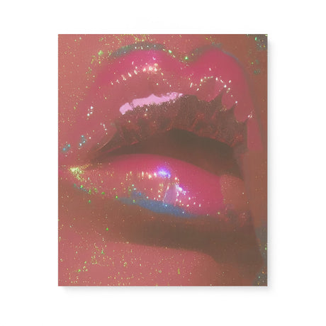 70's Retro Disco Lips Covered in Glitter Canvas Wall Art {Glitter Lips} Canvas Wall Art Sckribbles 20x24  