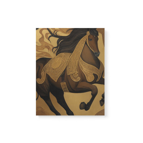 Neutral Medieval Horse Illustration Wall Art Canvas {Horse King} Canvas Wall Art Sckribbles 11x14  
