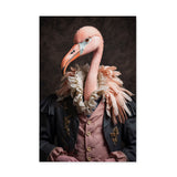Vintage 18th-Century Flamingo Portrait Wall Art Canvas {The Regal Flamingo} Canvas Wall Art Sckribbles 24x36  