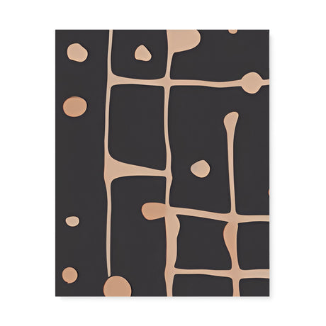 Contemporary Abstract Black with Brown Lines and Spots Wall Art Canvas {Stick Splat} Canvas Wall Art Sckribbles 24x30  