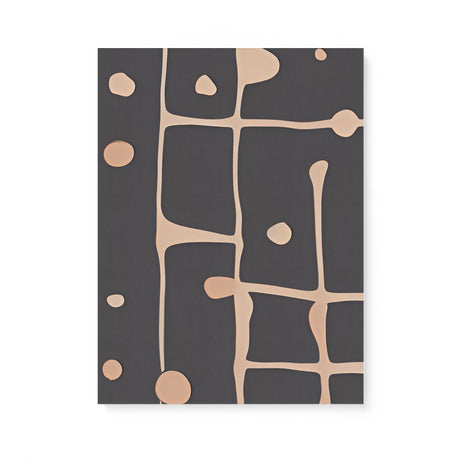 Contemporary Abstract Black with Brown Lines and Spots Wall Art Canvas {Stick Splat} Canvas Wall Art Sckribbles 18x24  