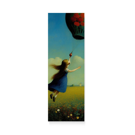 Colorful Whimsical Wall Art Canvas {Girl with Balloon V5} Canvas Wall Art Sckribbles 10x30  