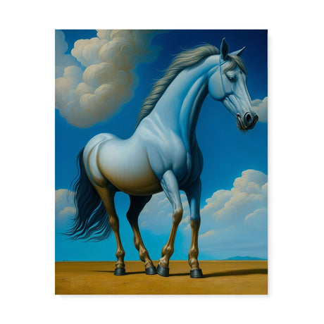 Blue Horse with Clouds Wall Art Canvas {The Ripped Equine} Canvas Wall Art Sckribbles 24x30  